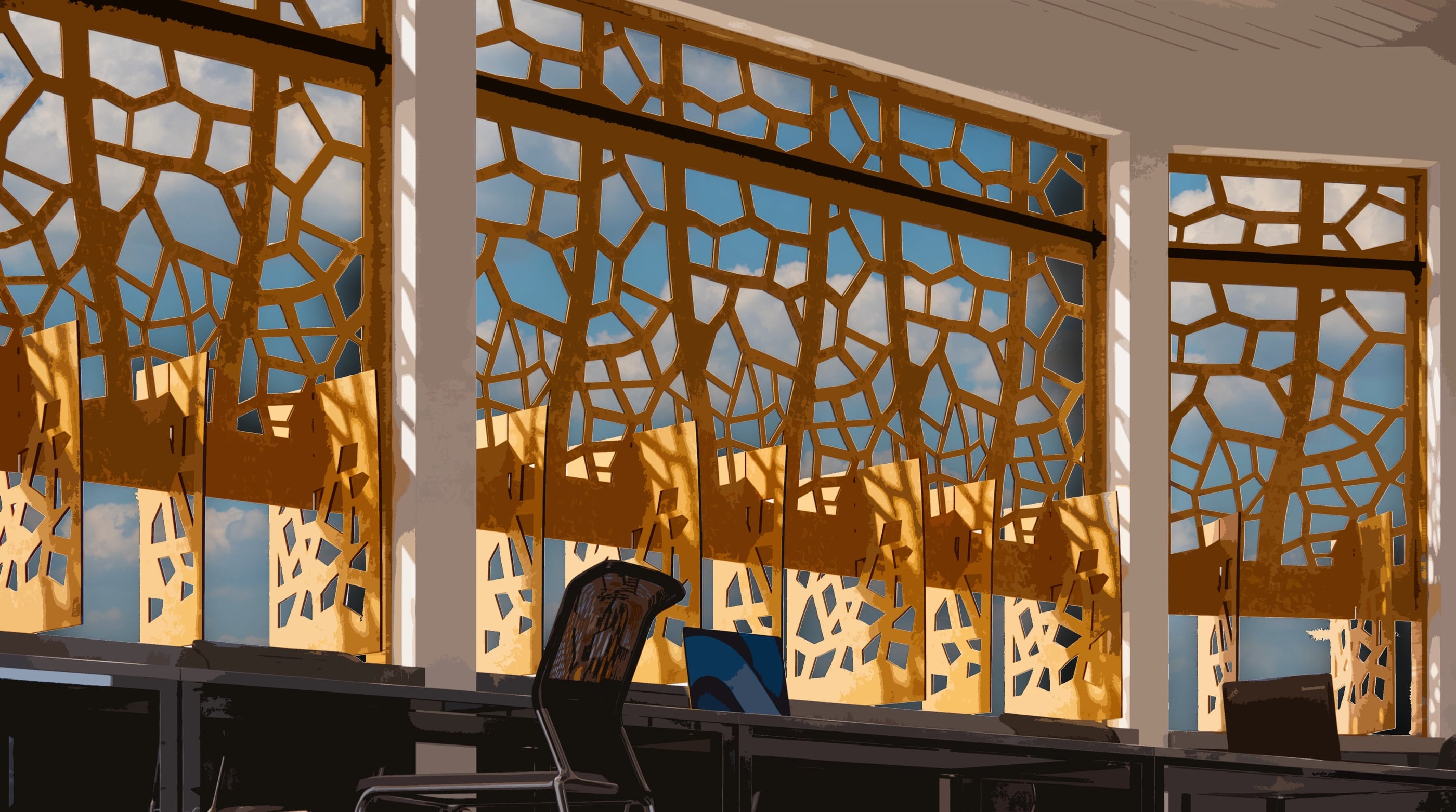 ADAPTIVE SOLAR SCREEN — architectural visualization (adaptivesolarscreen render)