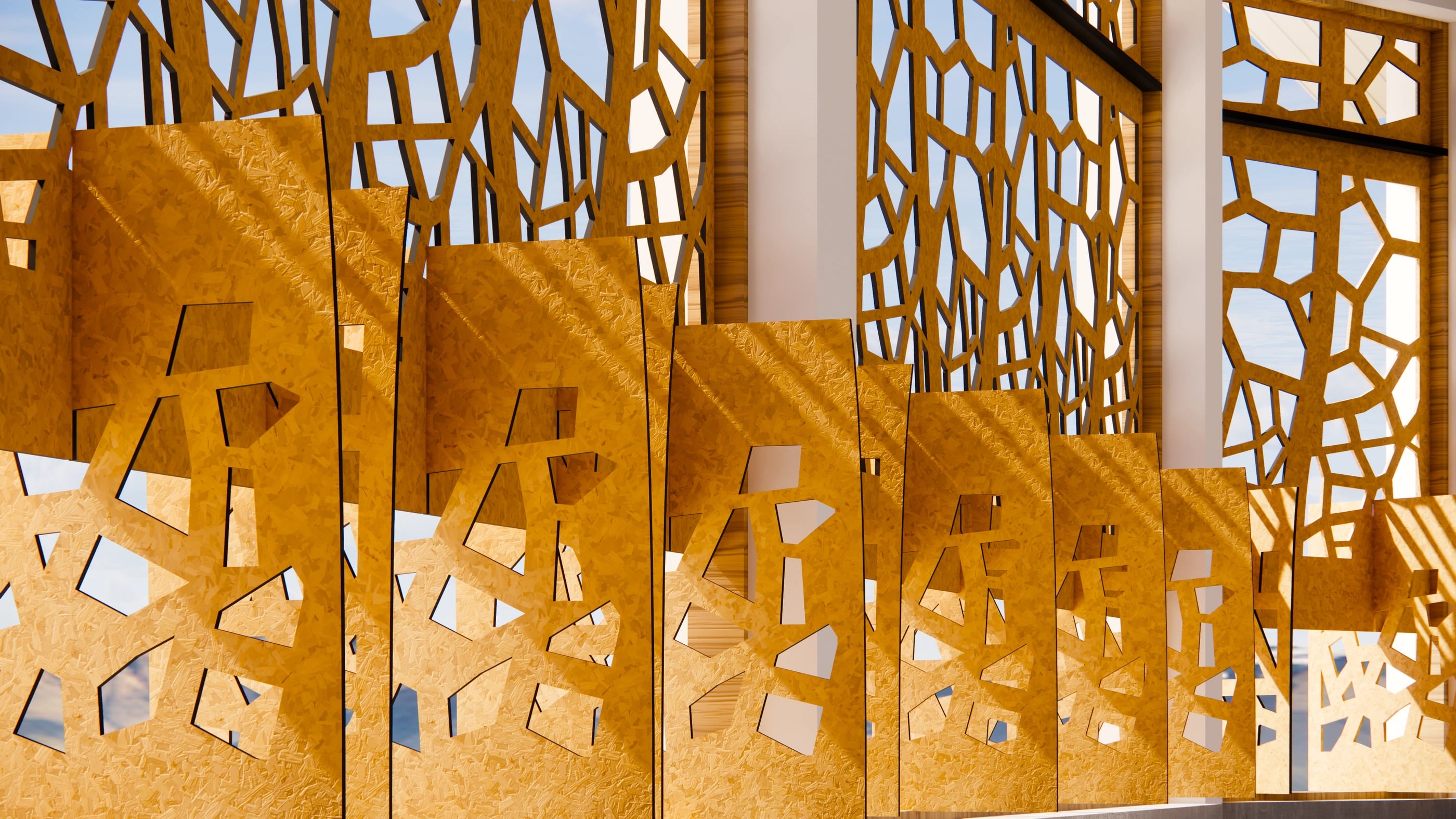 ADAPTIVE SOLAR SCREEN — architectural visualization (RENDER B)
