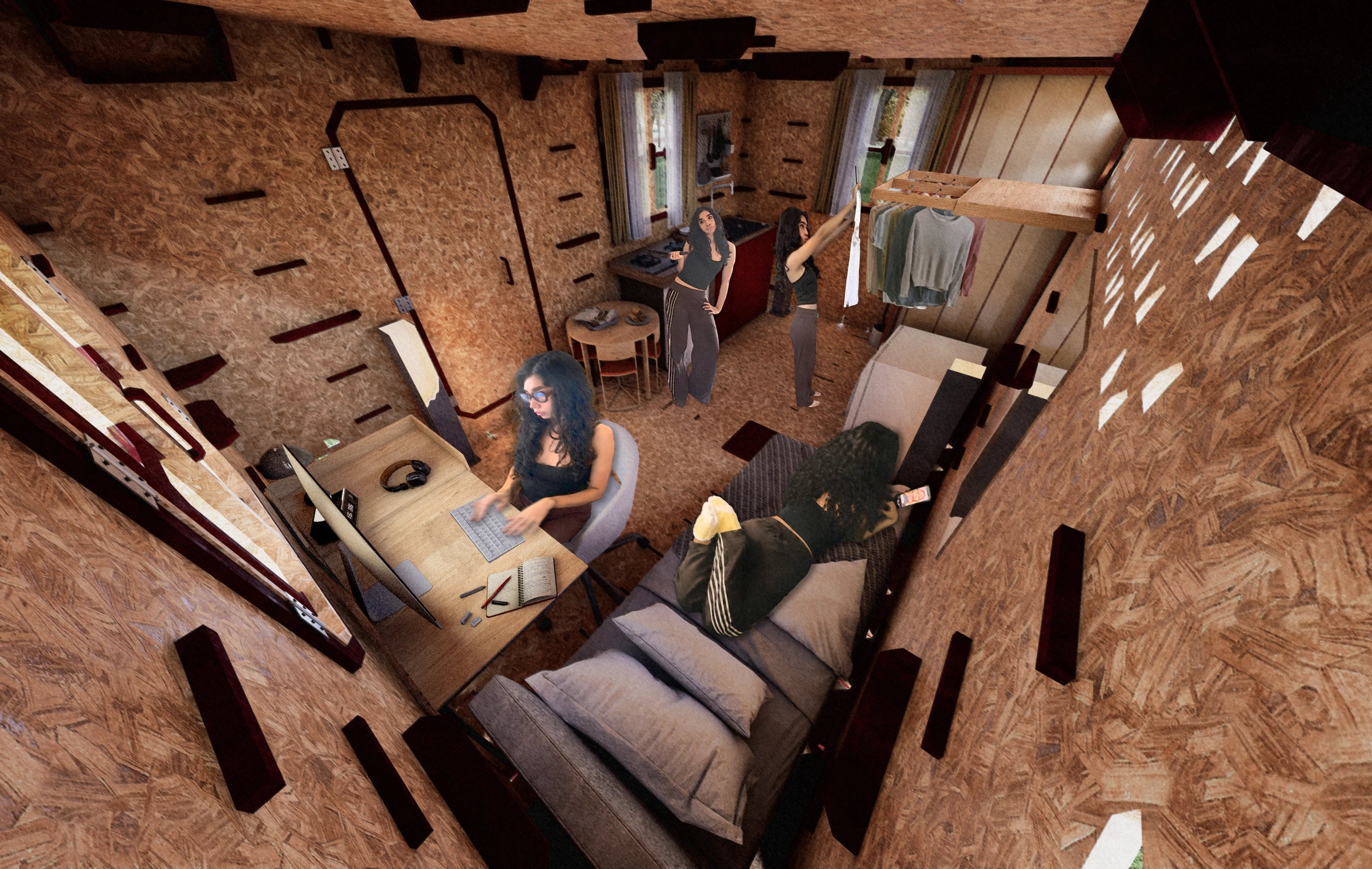 Interior visualization of the NODO habitable module