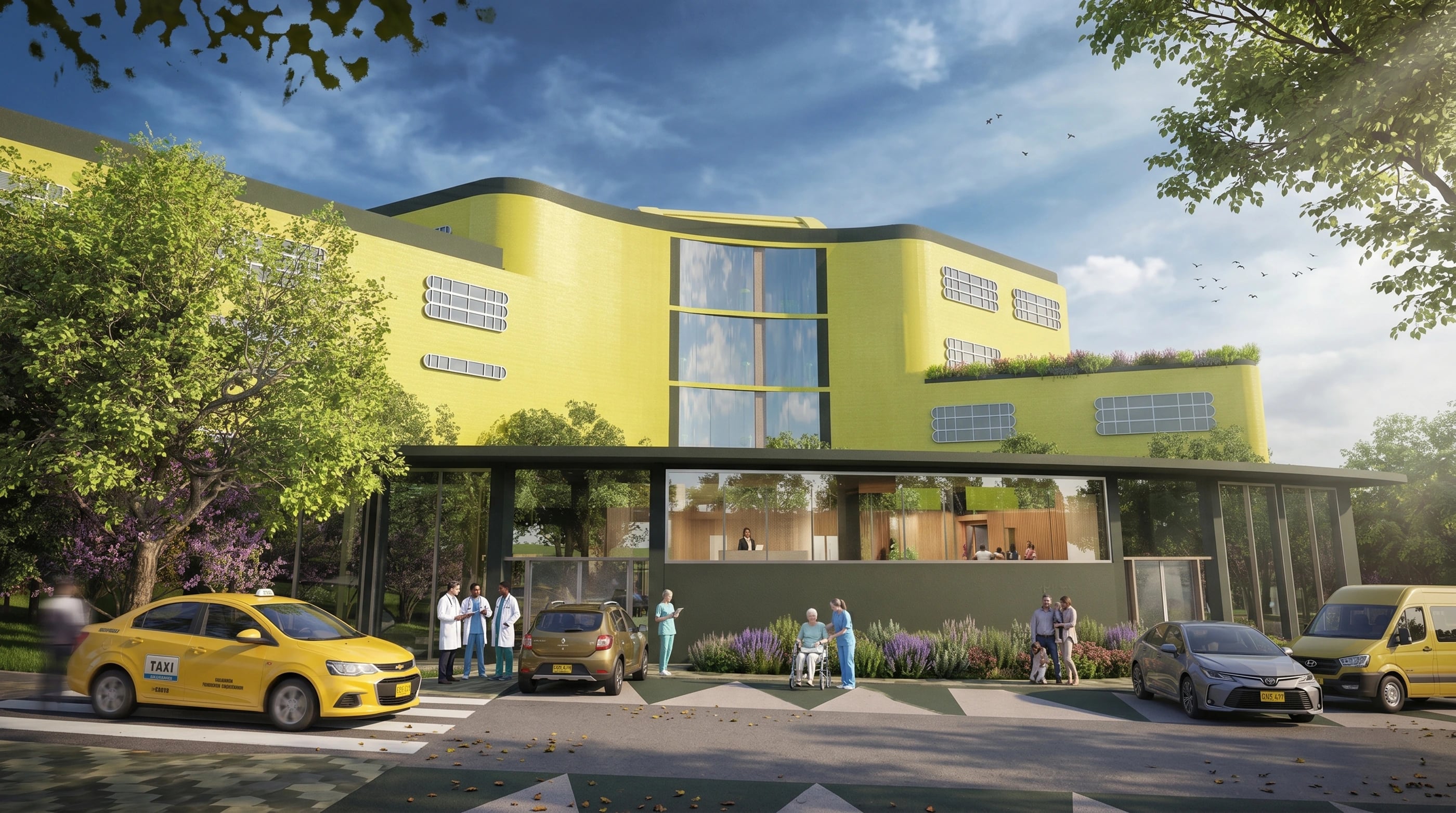 BIOCLIMATIC HEALTHCARE FACILITY — architectural visualization (RENDER D)