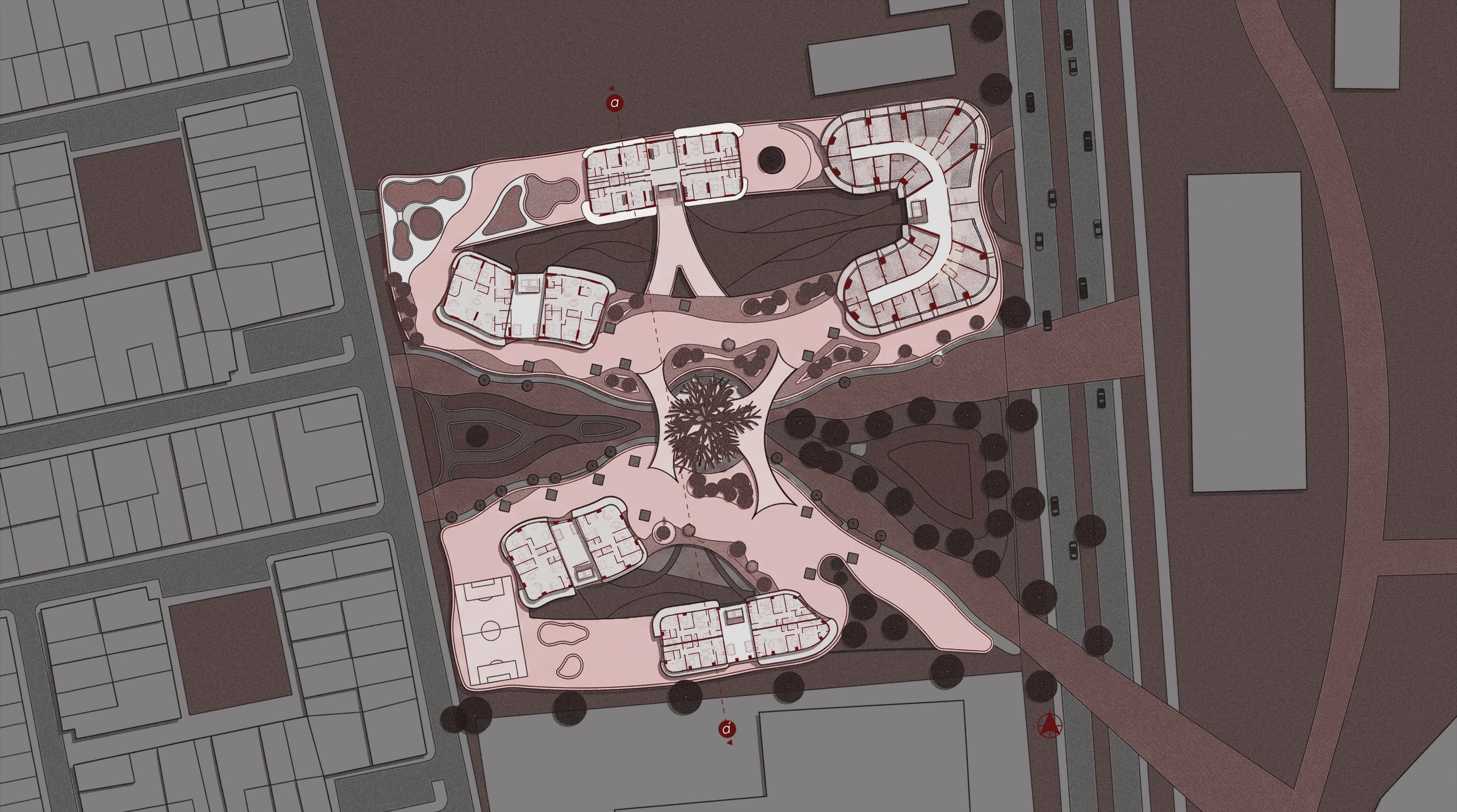 Complete architectural plan of the Bambuco Square complex