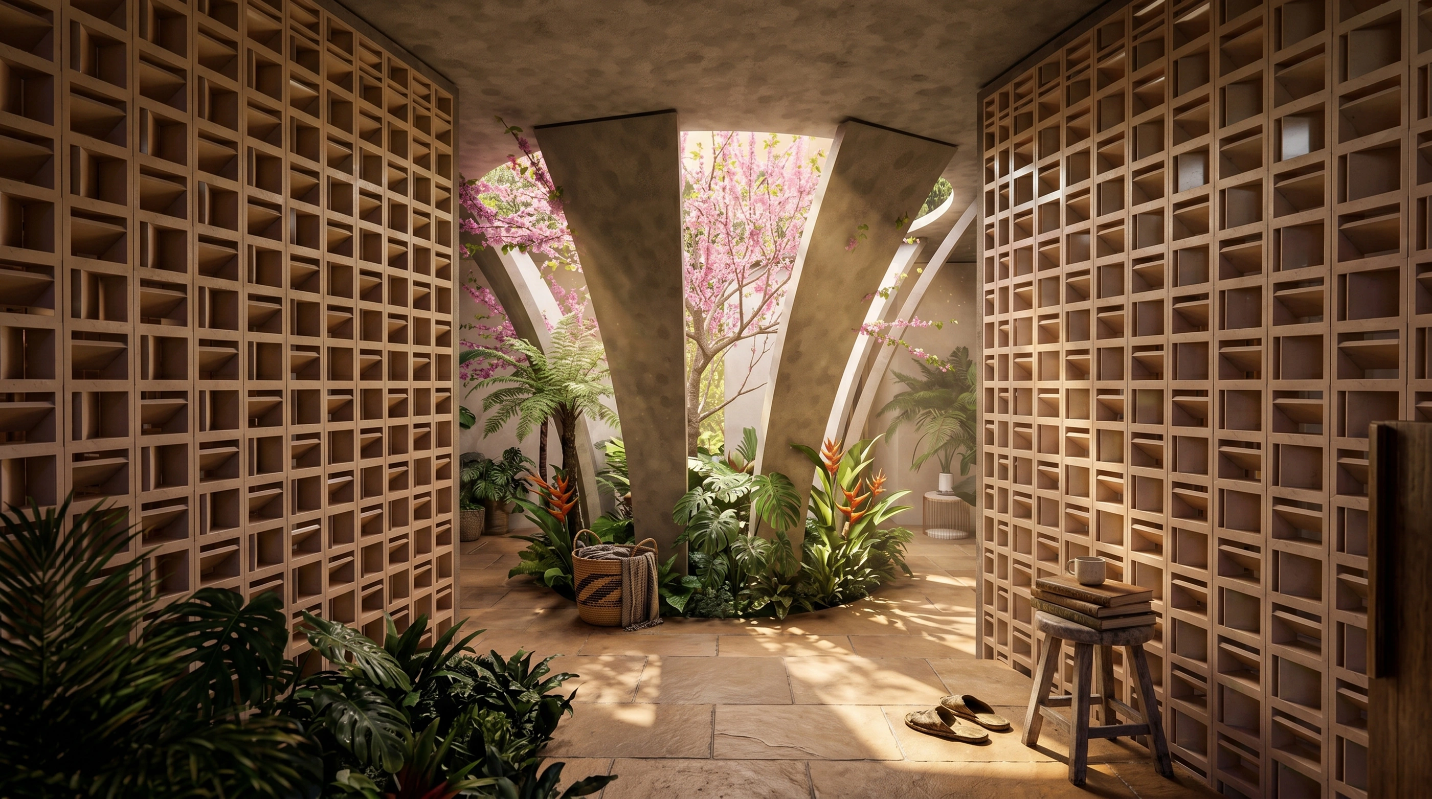 EXPERIMENTAL CLIMATE RESPONSIVE HOUSING — architectural visualization (4)