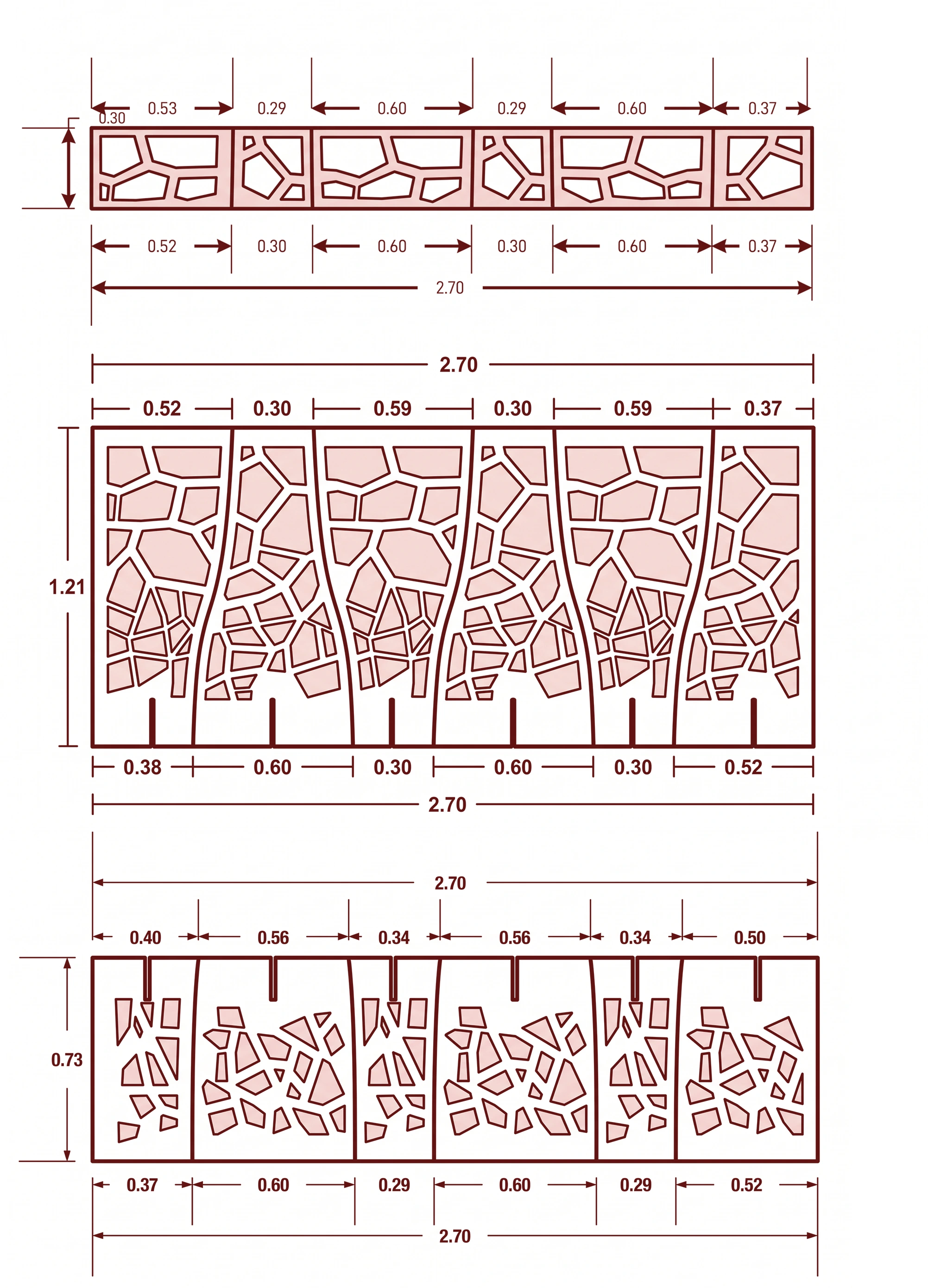 ADAPTIVE SOLAR SCREEN — dimensioned architectural drawing (planimetria individual)