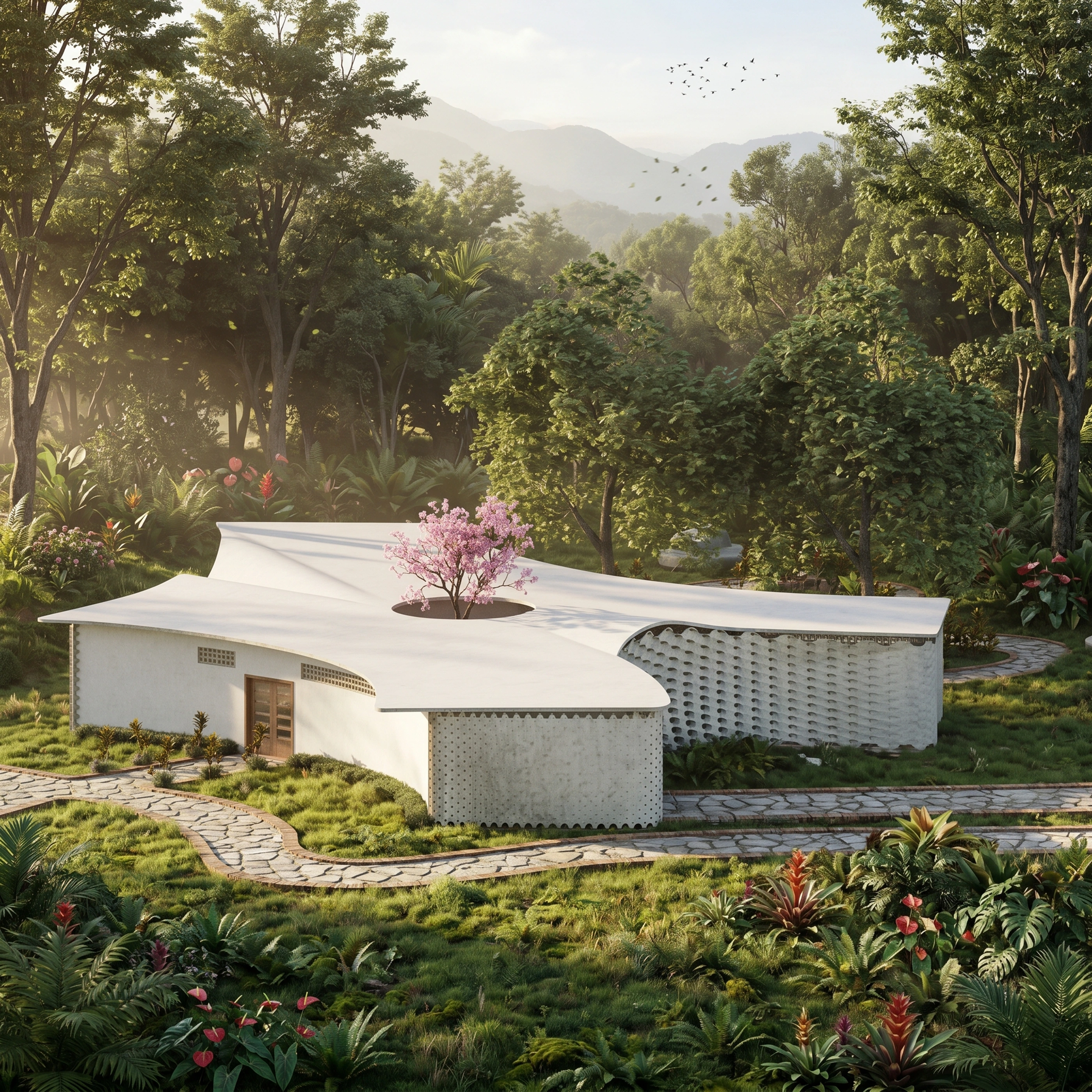 EXPERIMENTAL CLIMATE RESPONSIVE HOUSING — architectural visualization (2)