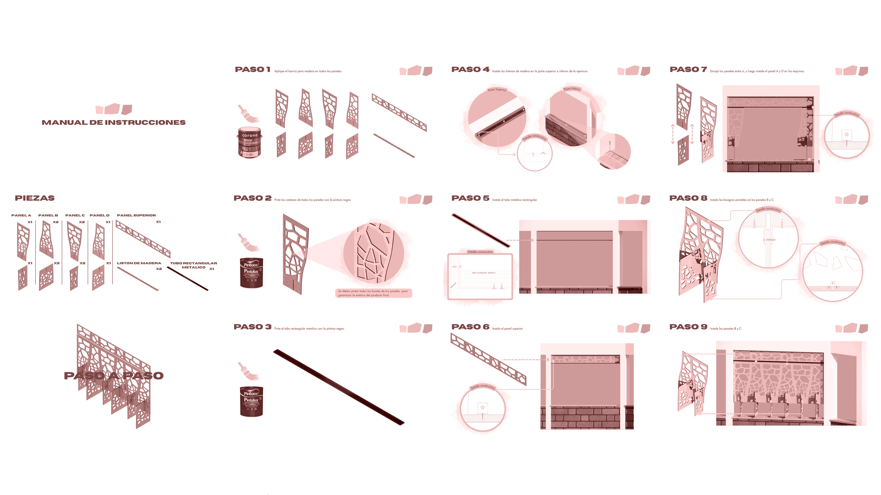 ADAPTIVE SOLAR SCREEN — assembly sequence (assembly manual)
