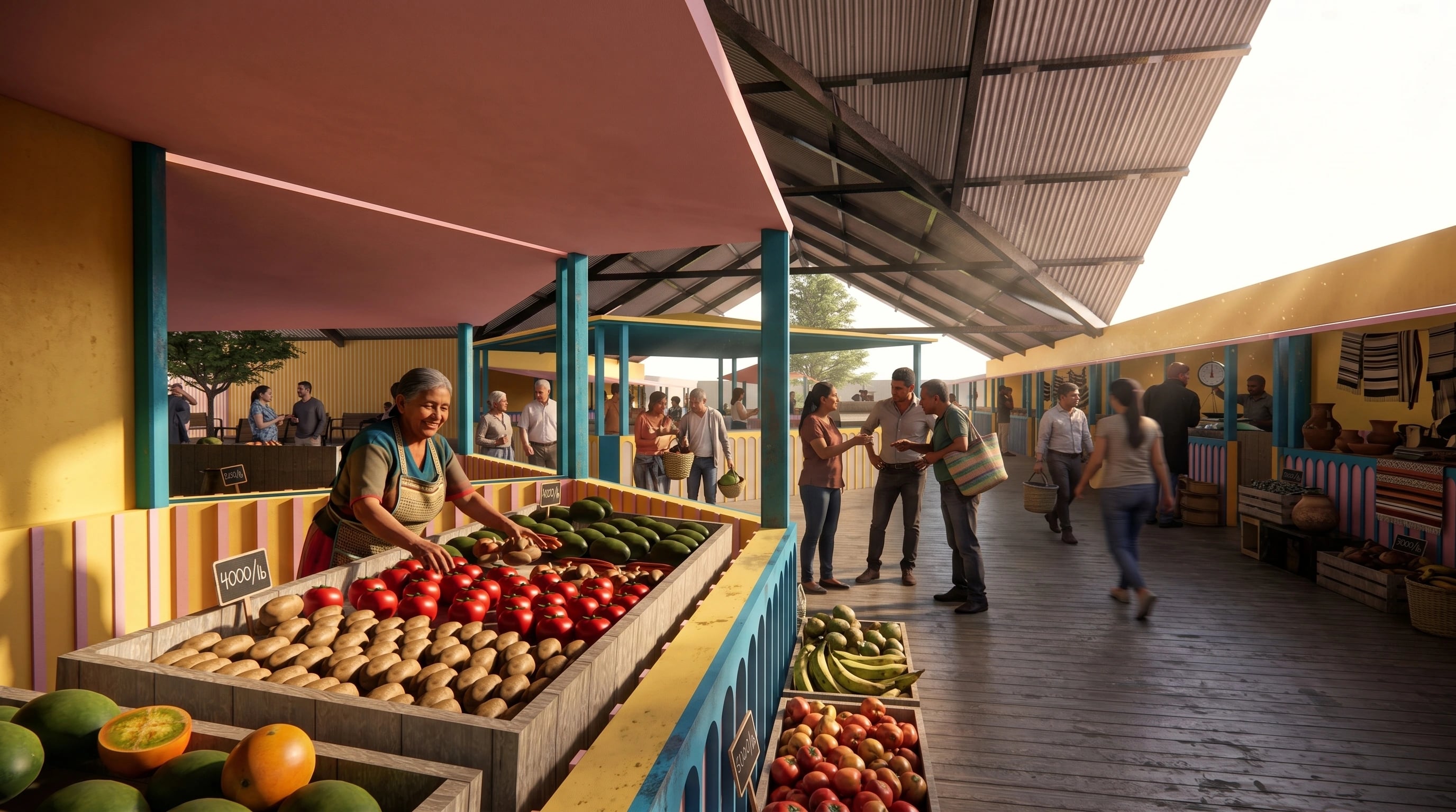 PLAZA DE MERCADO RENOVATION MURILLO — architectural visualization (RENDER)